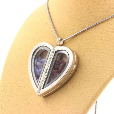 Stones and Minerals. Tanzanite + Raw Rhodolite Garnet Necklace. Heart Model.