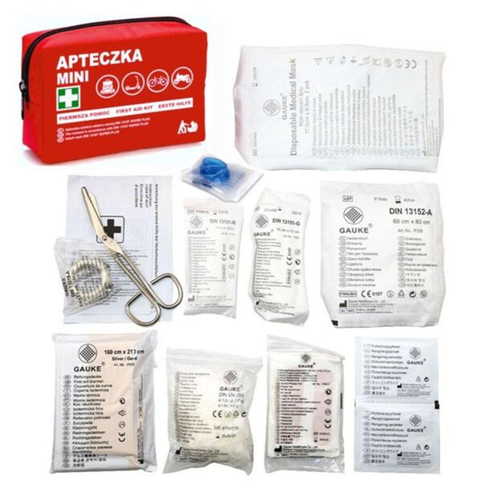 Motorcycle First Aid Kit Mini DIN 13167 Nylon With First Aid Equipment 1pc