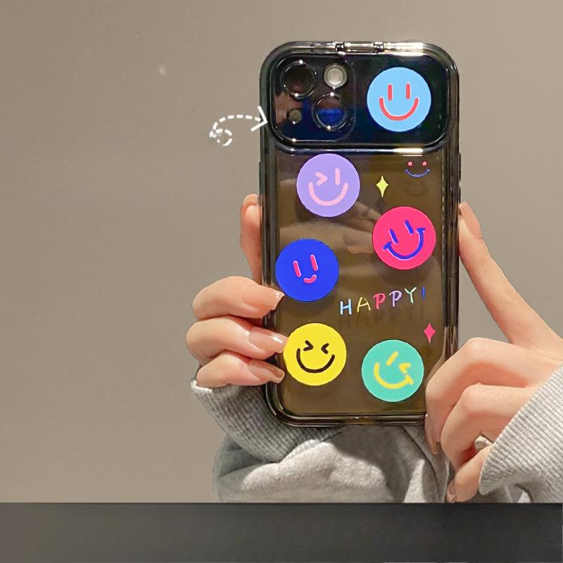 

Семицветная подвеска в виде улыбающегося лица подходит для чехла для телефона Apple 16pro 15, откидное зеркало 14, полностью облегающий противоударный 13, силиконовый 7/8 Redmi Note 9 Pro