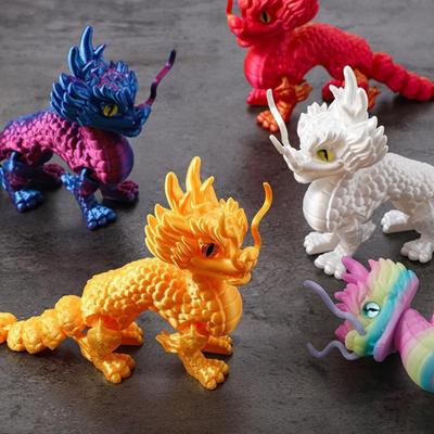 3D Tištěná Figurka Draka Fotografická Rekvizita Realistický Vzhled Živé Barvy Mini Soška Draka Fidget Hračka pro Dospělé Děti
