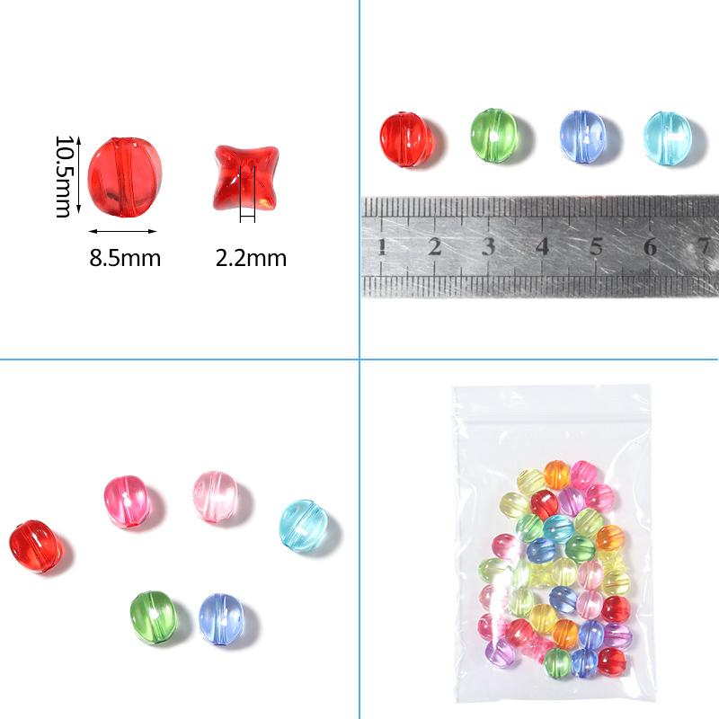 

100Pcs/Lot 10.5x8.5mm Acrylic Transparent Colorful Beads For Making Jewelry Accessories 10.5x8.5mm