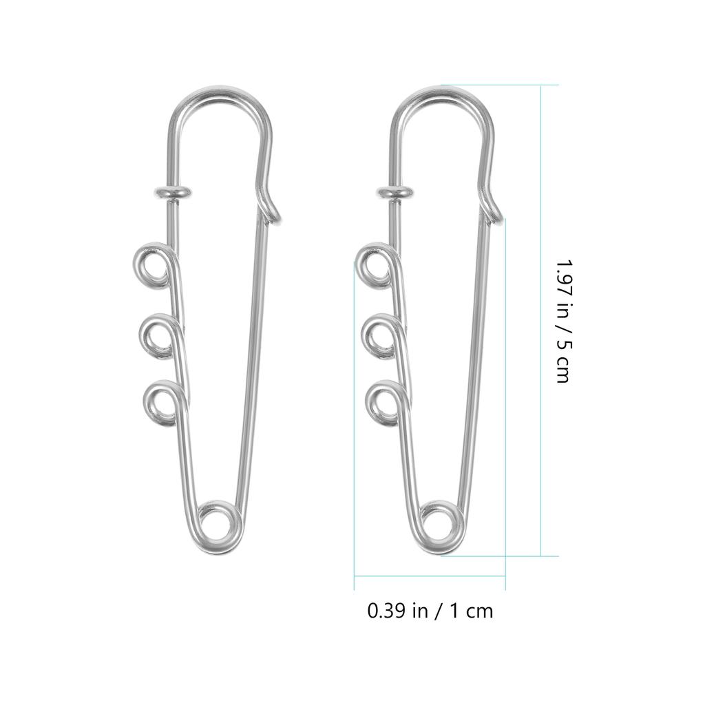 50Pcs Decorative Safety Pins with Holes DIY Jewelry Brooch Pins for Handicrafts Sweaters Skirts Coats Scarves Fixing