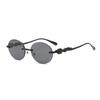 Europe and the United States gradual change frameless sunglasses oval frame fashion street shot anti-ultraviolet sunglasses retro trimmed sunshade gla