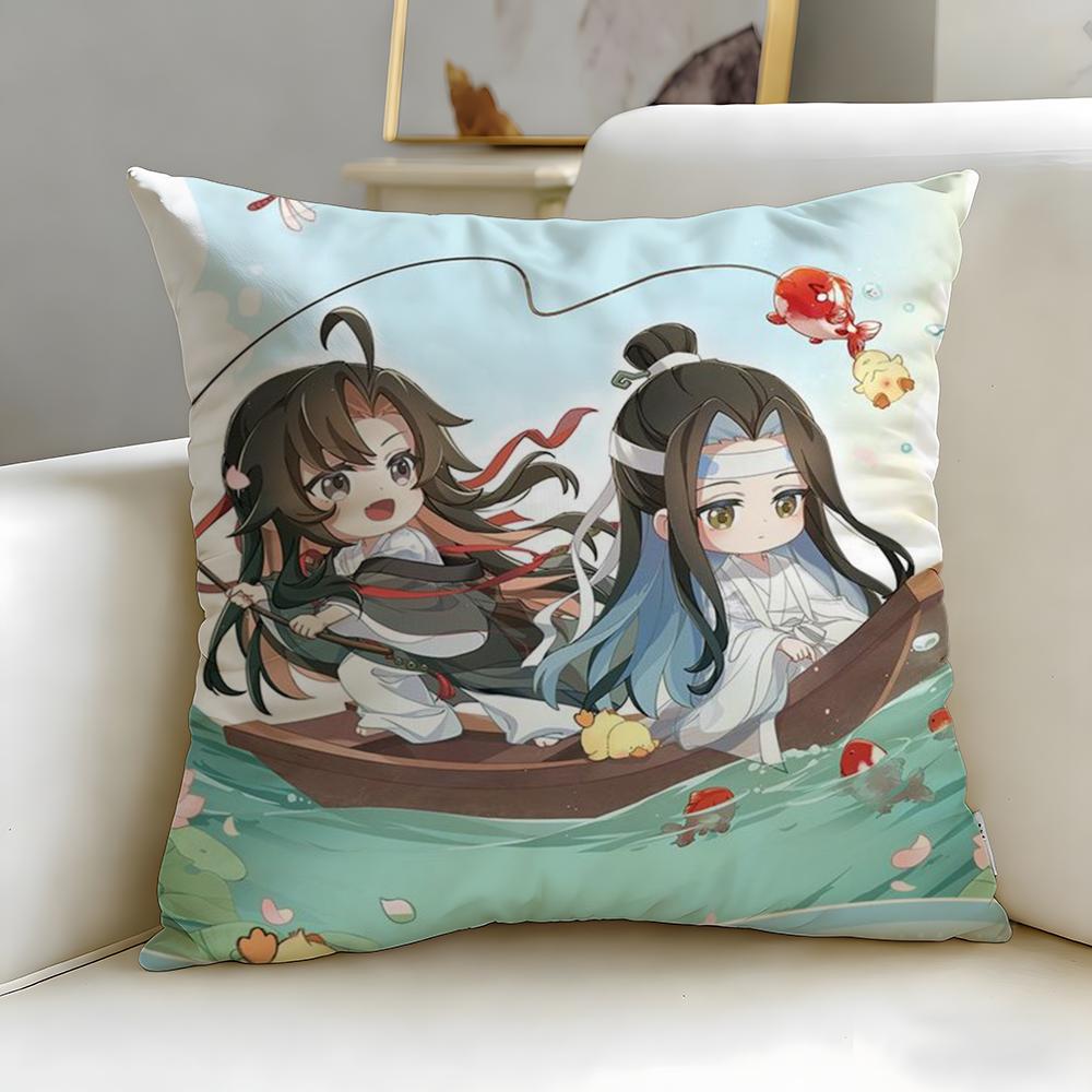 Classic Donghua Mo Dao Zu Shi Cushion Cover Soft & Easy-Wash Pillow Case – Versatile for Couch, Bed, Travel and Office