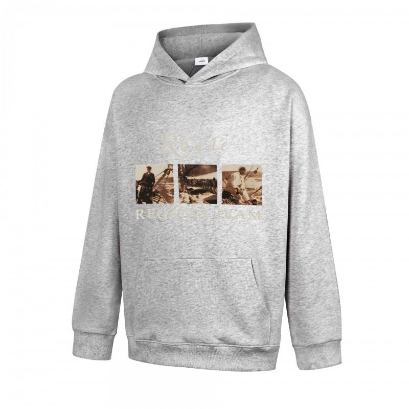 26SS Rhude High Street Cotton Hoodie Geometric Letter Print Mens Sweatshirt