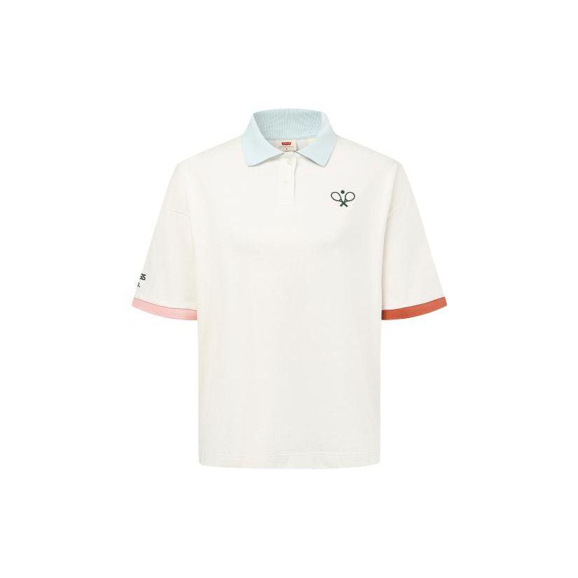 

Женская футболка-поло с коротким рукавом и логотипом в стиле колор-блок Levis Белый A4934-0000 XS