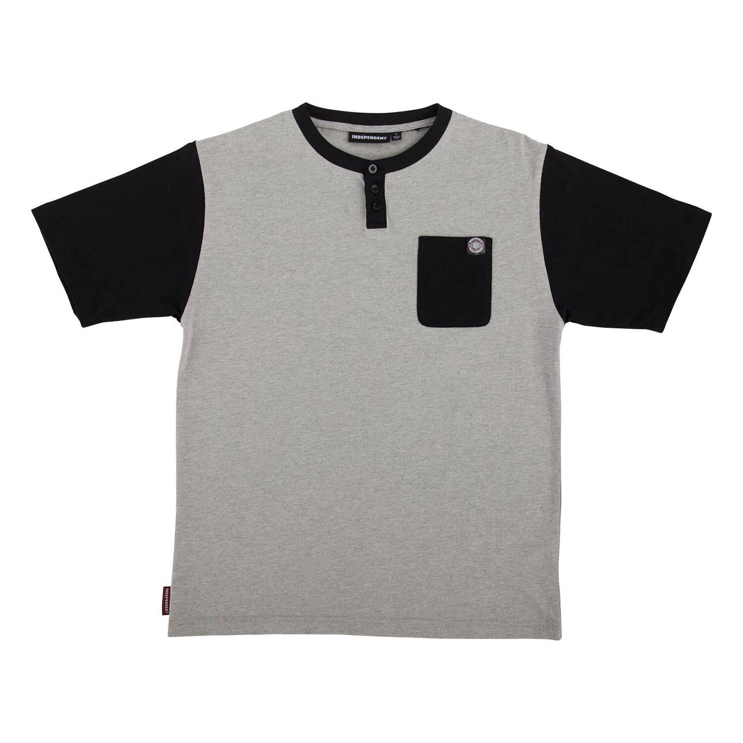 Independent Trucks Shirt BTG Label Henley Heather Grey/Black L