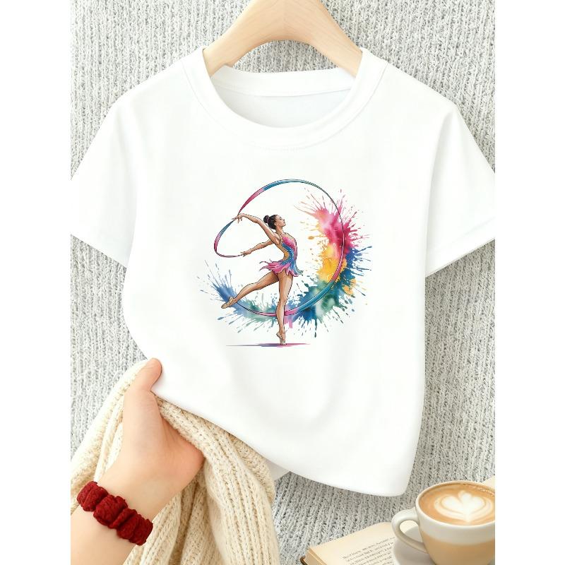 European sizes Girls' Casual Round-Neck T-Shirt, Suitable for Spring And Summer Wear