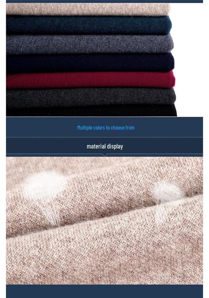 Men's V-Neck Argyle Cashmere Sweater - Thick, Warm Wool for Business or Casual Wear