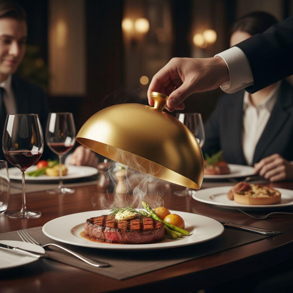 Round Dome Burger Cover with Handle Steak Lid Universal Insulated Lid  Grilling