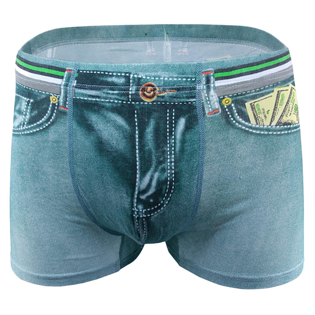Buy Men's Denim Jeans Printing Boxers 