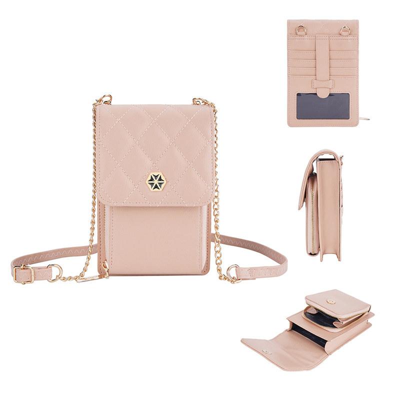 

Baellerry Женские сумки на ремне Модный дизайн Сумки из искусственной кожи для женщин Сумка через плечо Повседневная сумка для телефона GZW 18.5*12.5*6.5cm розовый