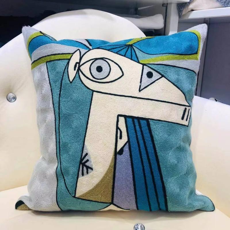 High Quality Picasso Abstract Cotton Pillow Cover Canvas Single-Sided Sofa Embroidery Cushion Cover For Living Room Home Decor