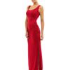 ¿Vestido largo de verano sin mangas con escote redondo y abertura lateral de color liso para mujer?Vestido Largo Fruncido
