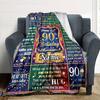 Elegant 90Th Birthday Celebration Poster Design Blanket Personalized Name Soft Comfortable Stylish Blanket Car Blanket Perfect For Travel Camping