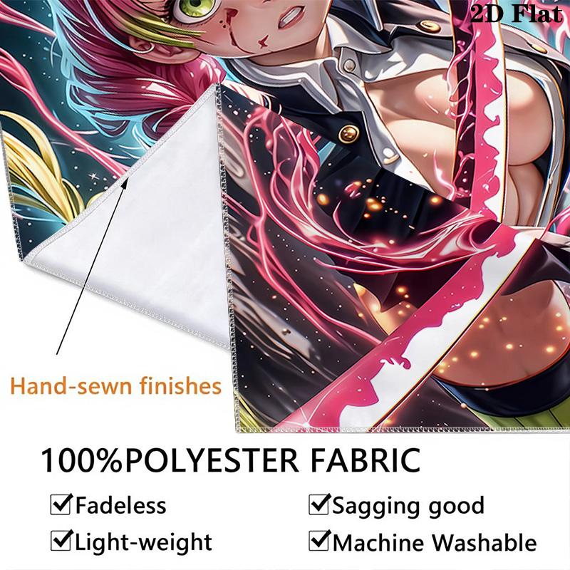 Demon Slayer Wall Tapestry Aesthetic Wall Hanging Printed Fabric Blanket Decorative Tapestries For Bedroom Living Room Home Decor