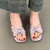 Fashion Flats Bow Women Slippers Summer Designer Shoes Elegant Woman Sandals Walking 2025 Casual Flip Flops Beach Slides Mujer Zapatos