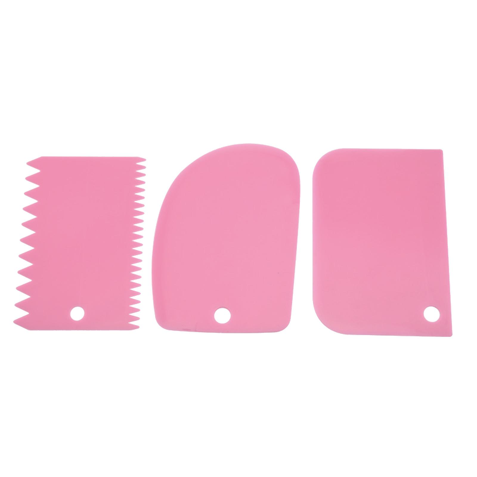 

Cream Scraper Three-Piece Set Cake DIY Tools One Size рожевий