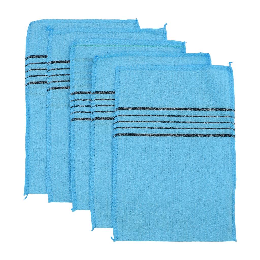 5pcs Shower Soft Towels Bath Towel Sauna Towel Bath Towel Cloth Body Scrub Cloth Bathroom Shower Supplies Polyester Cotton