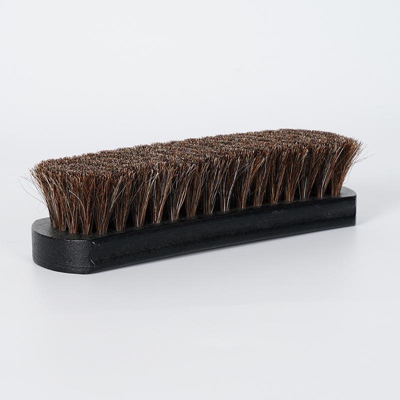 Beech Wood Horsehair Shoe Brush for Leather Care - Soft Bristles