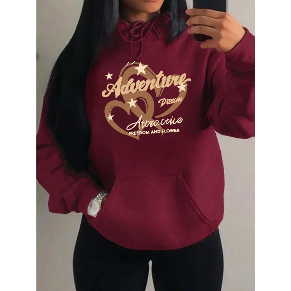 Adventure Dream Attractive Freedom Love Print Women Hoody Harajuku Loose Sportswears Fashion Hoodies Autumn Clothes