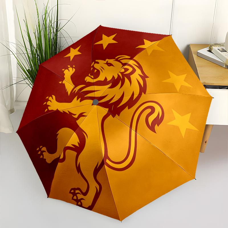Galatasaray Fashionable Automatic Opening/Closing Folding Umbrella. Portable and Foldable, Ideal for Gift, Travel, and Daily Use.