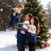 Herbst- und Winter-Weihnachts-Elchpullover für die Familie: Strickpullover für Eltern und Kinder