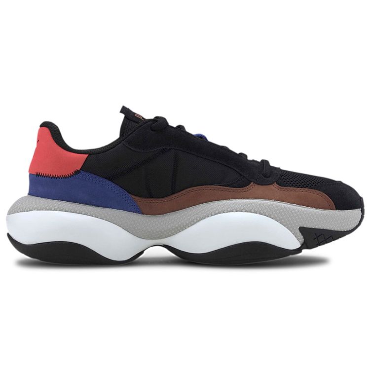 Puma Alteration Premium Leather Black Blue Red Unisex Sneakers 371597-01