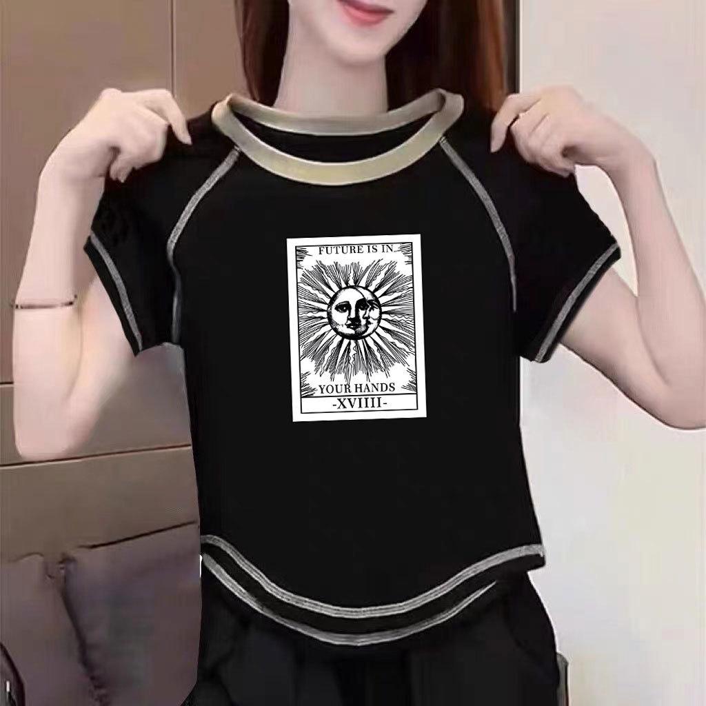 

Women s 2025 Summer Chic Short-Sleeve Top - Versatile & Stylish L