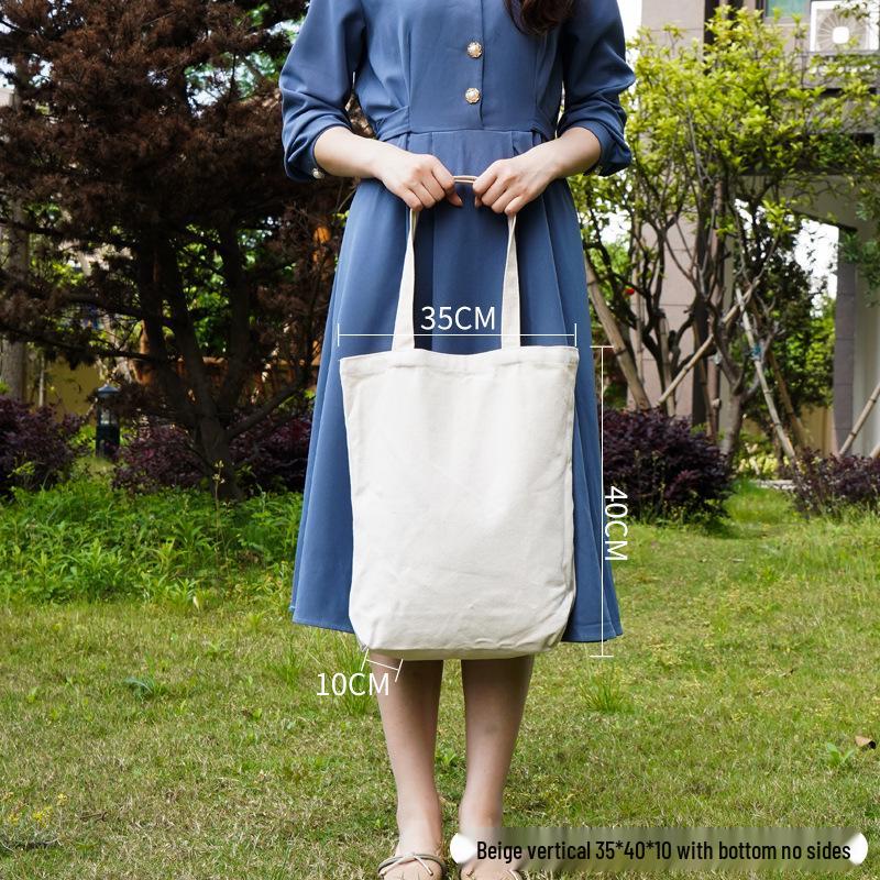 Customizable White Canvas Tote Bag with High-End Feel