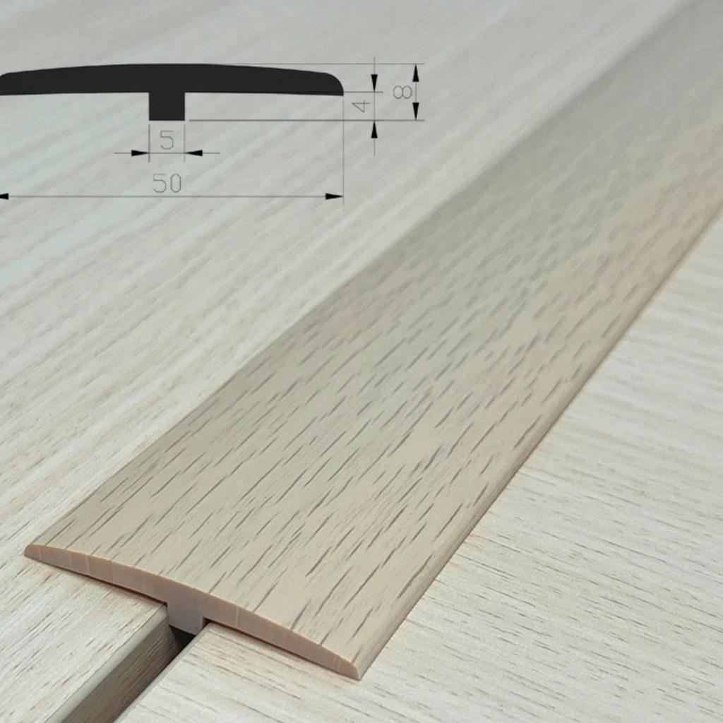 1 ud. 1 m/39,37 pulgadas Tira de transición autoadhesiva en forma de T para suelo de madera, tira de transición de huecos, tira de umbral para paso de puerta, tira de borde de junta,