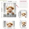 1/3/4pcs Cute Highland Cow Bathroom Set with Shower Curtain, Bath Mat & Toilet Cover - Scottish Cow Print Bath Decor, Soft Far