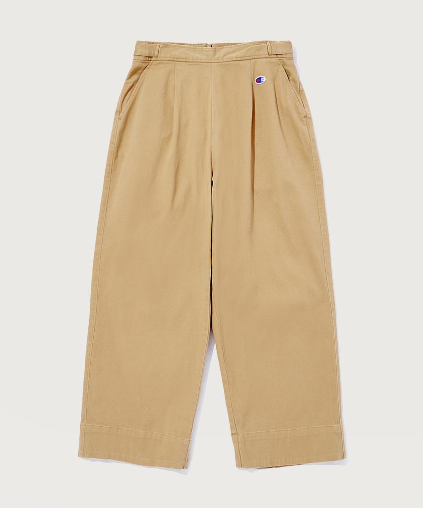 CHAMPION Women'S High-Waisted Cotton Stretch Tuck Pants Normal Beige