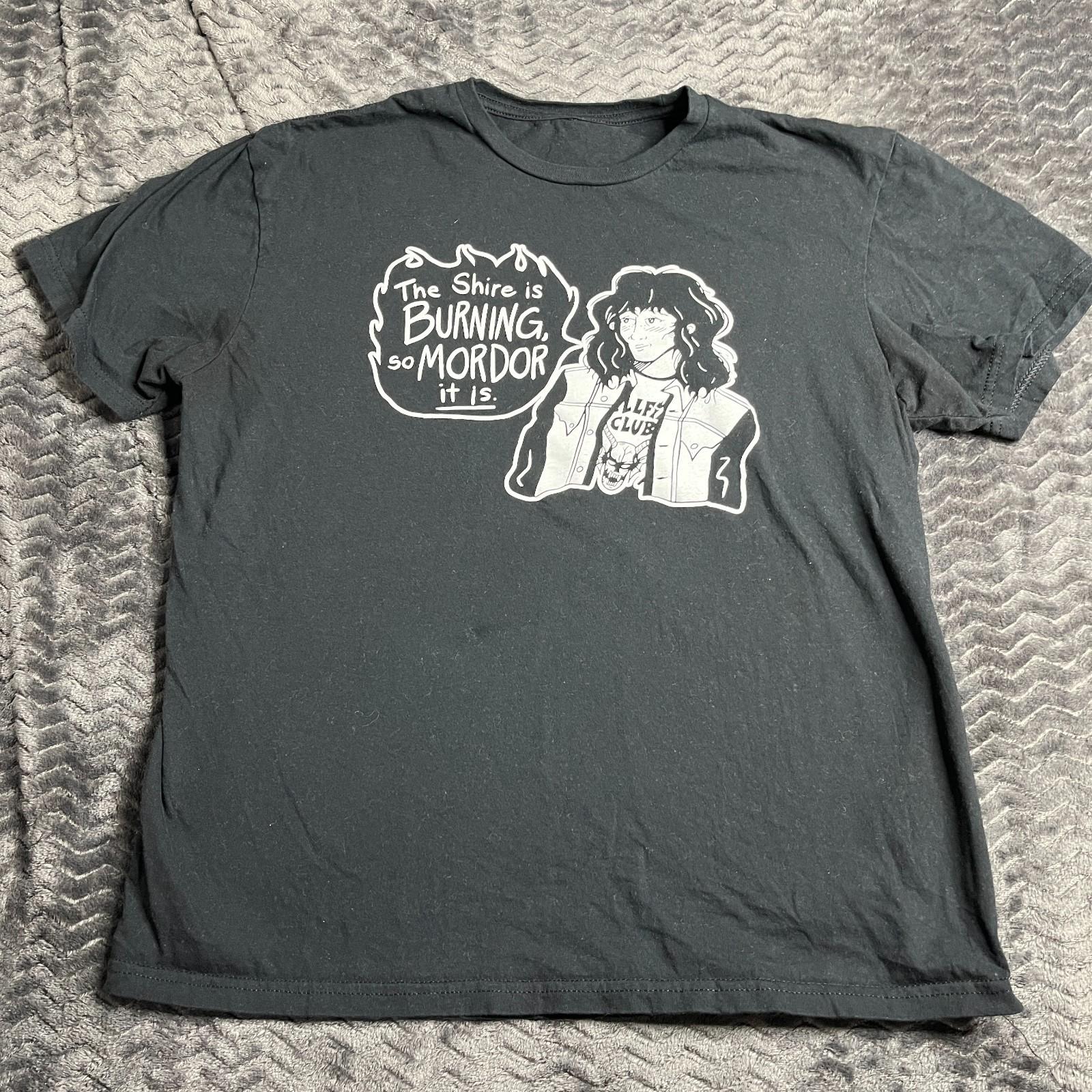 Stranger Things Black Short Sleeve Crew Neck Pullover T-Shirt Adult Size Medium M