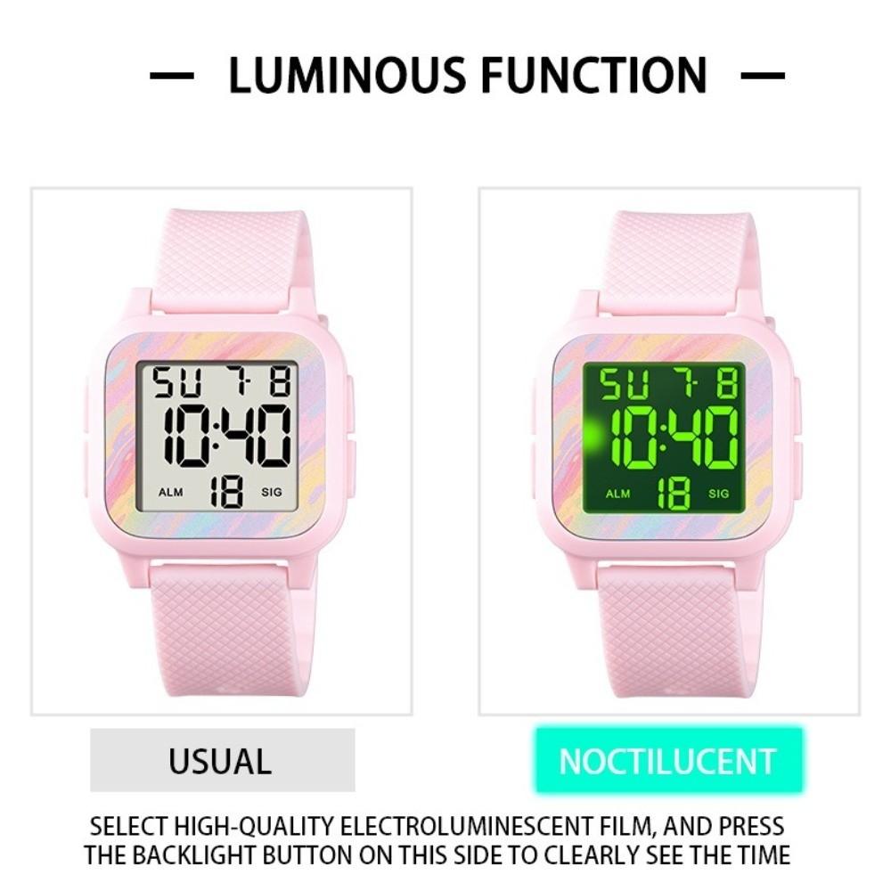 Alarm Clock Student Wrist Watch Luminous Digital Electronic Wristwatch  for Boys Girls