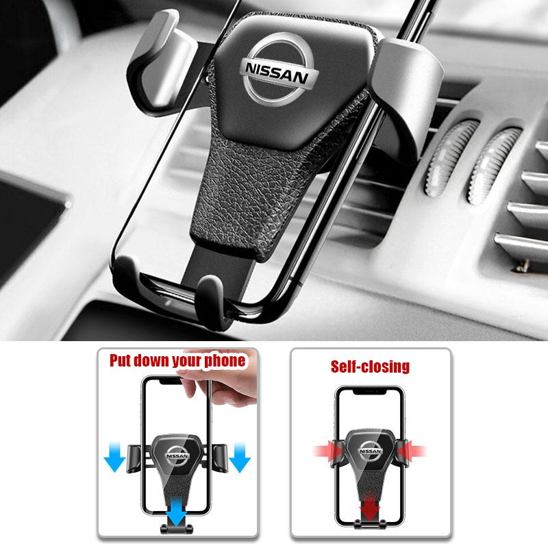 Supporto per Telefono per Auto a Gravità Supporto GPS per Bocchetta d'Aria Accessori per Nissan Sylphy N7 Teana Qashqai Note J10 J11 Navara Juke GTR Y61 Leaf