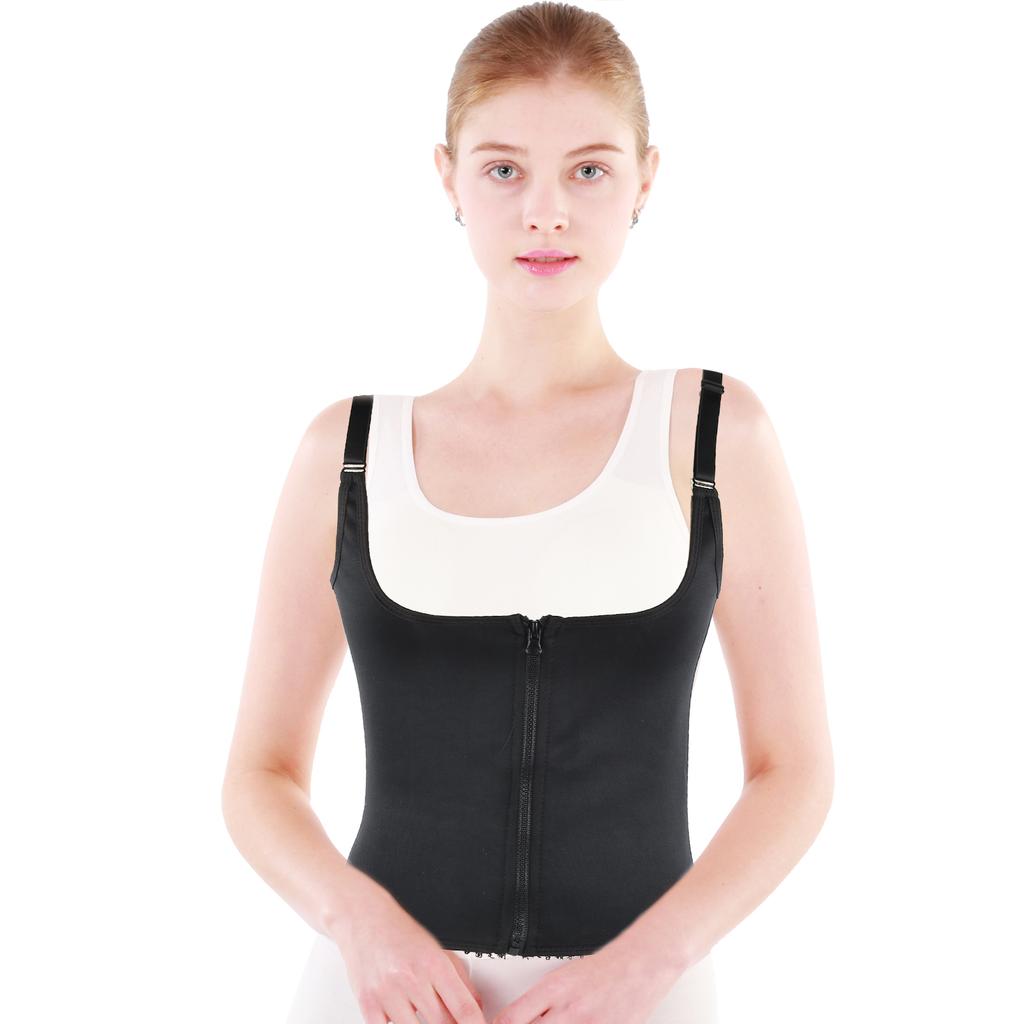 2 in 1 Sportlicher Body Shaper Verstellbarem Reißverschluss Schweißweste Taillentrainer für Frauen FitnessS für 45‑50kg Personen