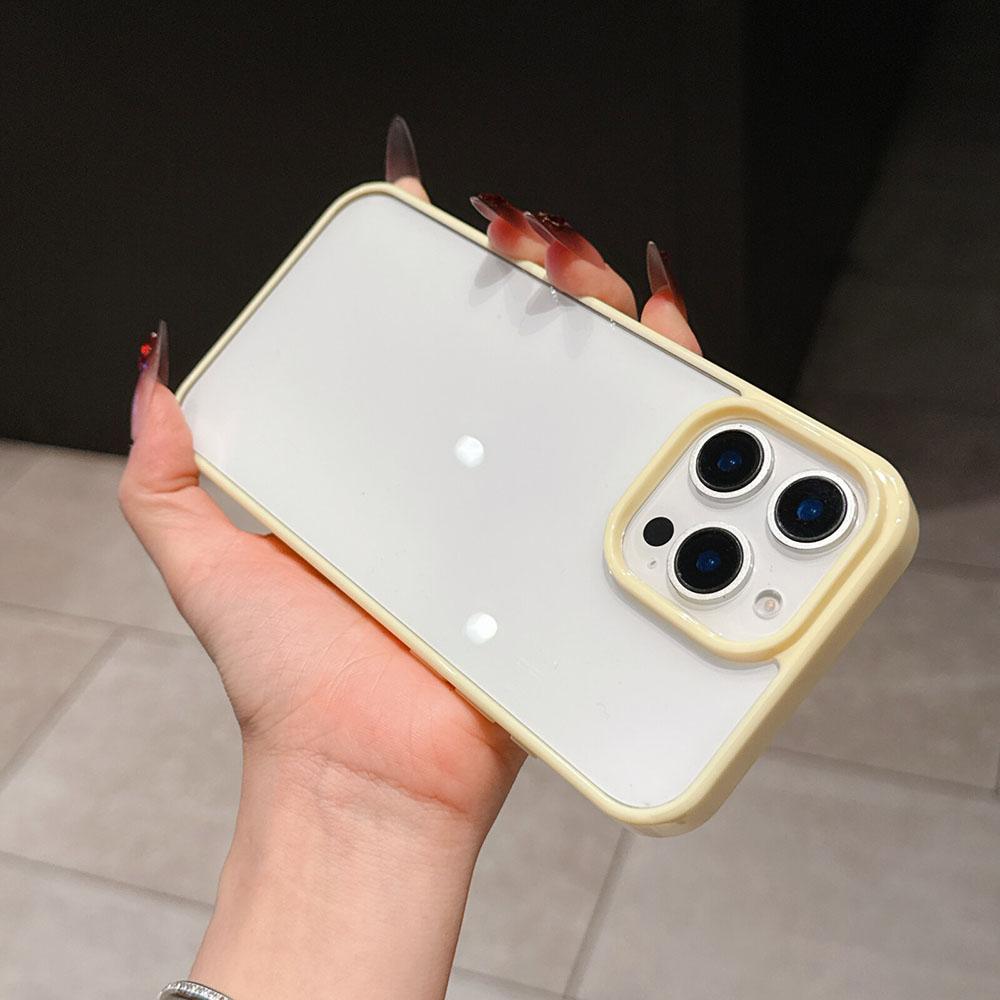 Luxury Candy Color Transparent Phone Case For iPhone 11 12 13 14 15 16 E Pro Max Plus Clear Acrylic Bumper Back Cases Cover