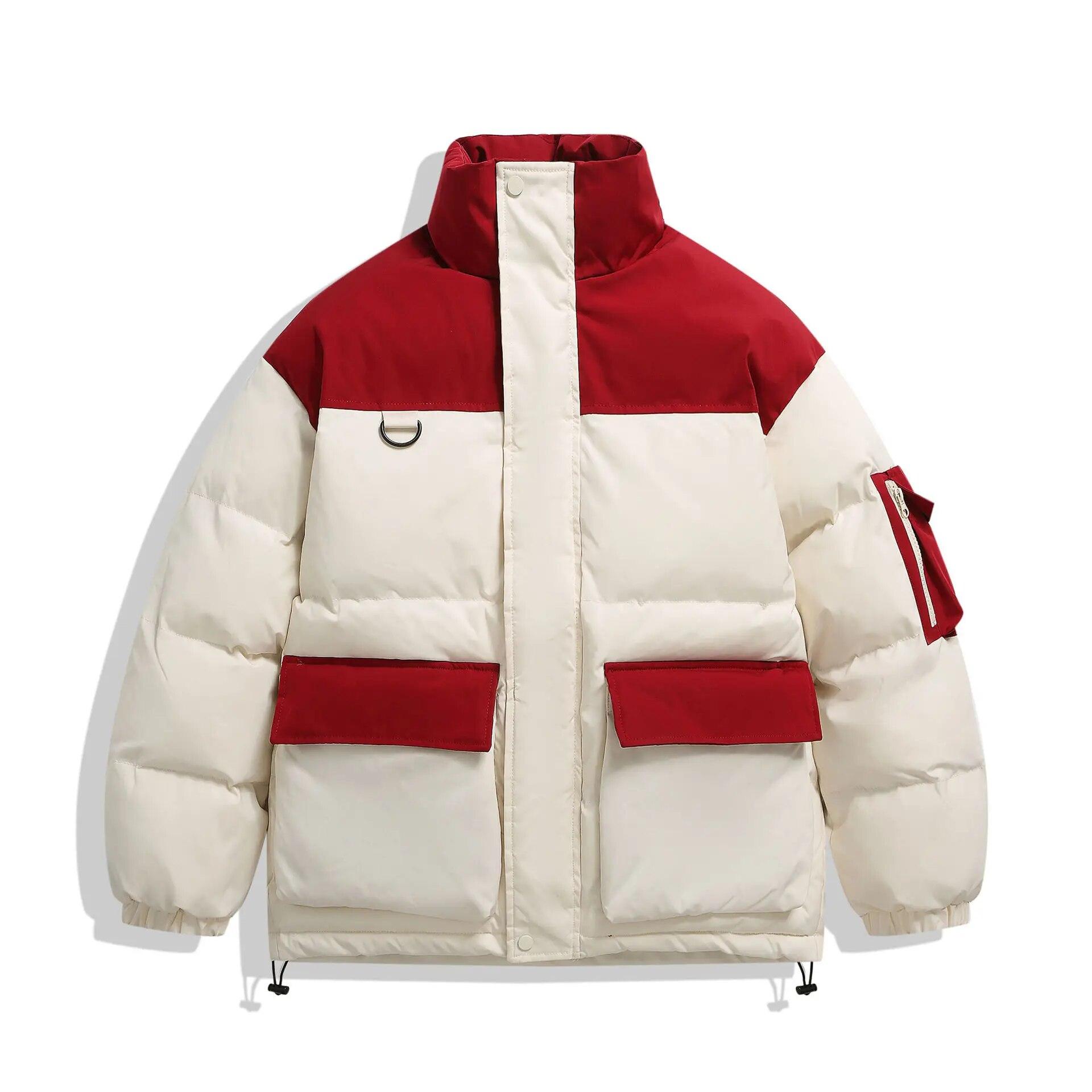 

Couple Winter Warm Parkas High Quality Contrast Patchwork Outdoor Men s Casual Oversize Coat Waterproof Outerwear Unisex Jacket