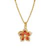 Beautiful Twirling Floral Zircon Pendant with Sparkling Stones Titanium Steel Clavicle Chain Accessory