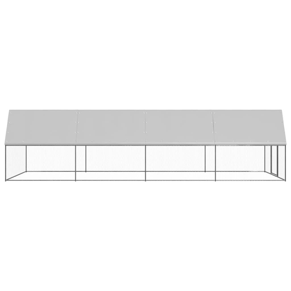 Vidaxl Outdoor Chicken Coop, 3X8X2 M, Galvanized Steel