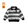 Boys' Fleece-lined Striped Polo Sweatshirt