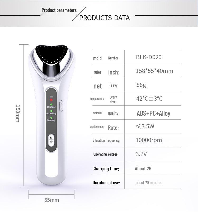 Ultrasonic Thermal Skin Essence Ion Device for Facial Lifting & Firming