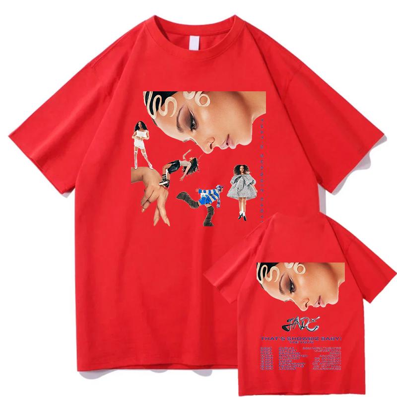 Harajuku JADE THAT S SHOWBIZ BABY Koszulki Bawełniane Koszulki Hip Hop dla Mężczyzn Plaża Y2K Retro Nadruk Unisex Topy Streetwear