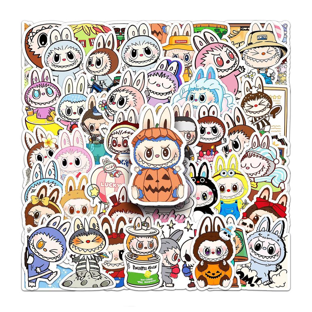 50 Cute Labubu Graffiti Stickers for Notebooks and Phone Cases