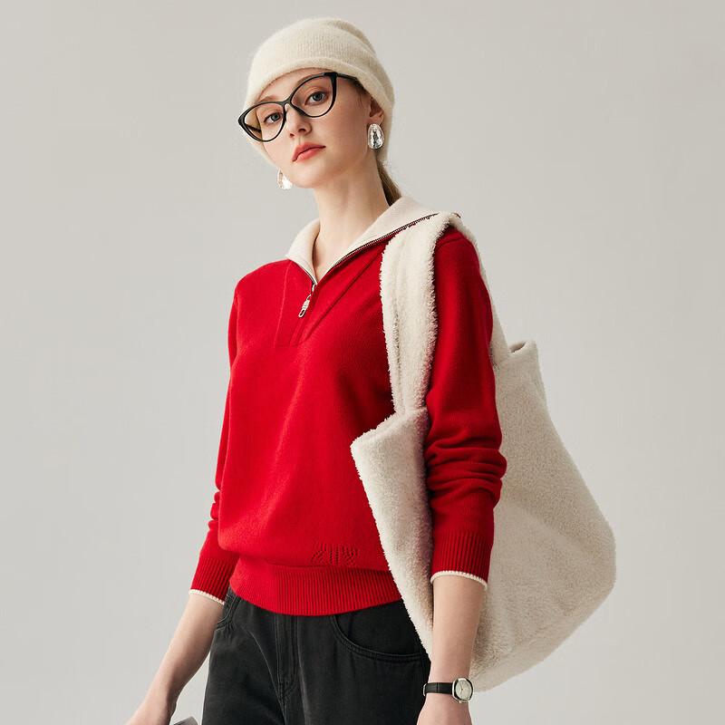 Zhaojun Women's Autumn/Winter Color-Block Cashmere Sweater