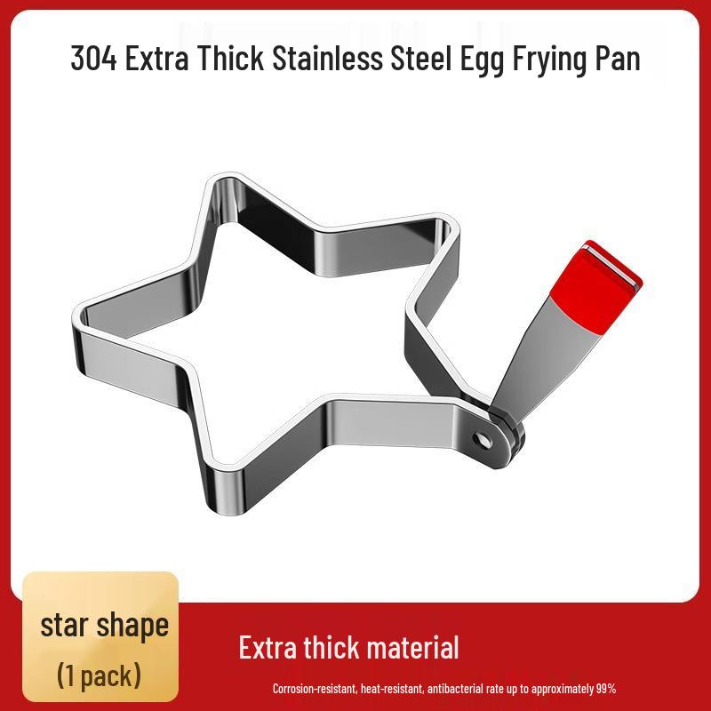 

304 Stainless Steel Non-Stick Fried Egg Mold - Heart, Plum Blossom, Round Shapes