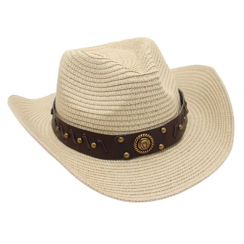 Flat Top Beach Hat Seaside Sun Hat Dome Vacation Rough Rim Panama Lafite Straw Hat