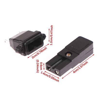 Cacciavite Elettrico a Due Fili Spina Presa di Alimentazione a 2 Poli Connettore Spina di Alimentazione DC 2 Pin Nero Piccola Spina a Due Fili