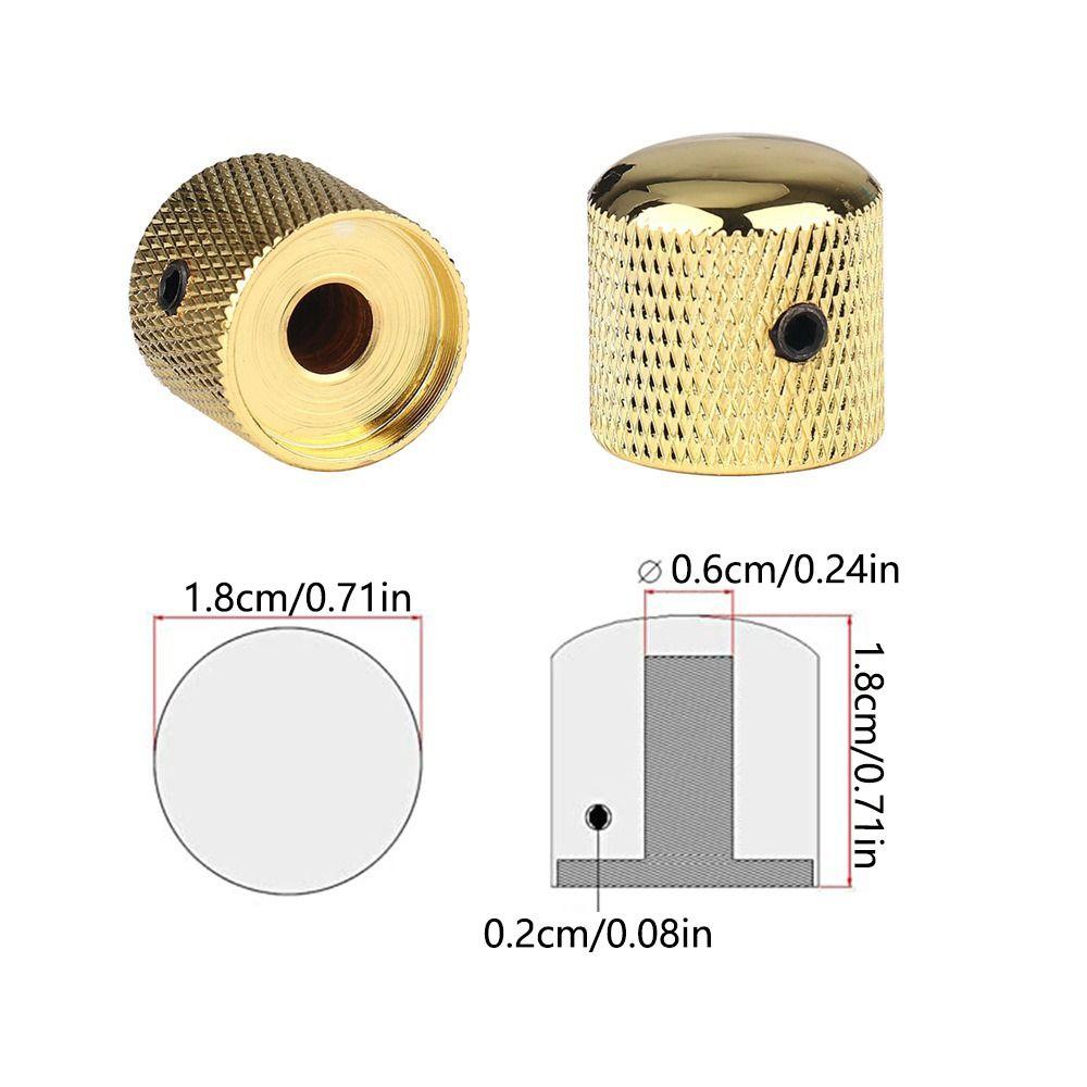 4 Pcs High Grade Metal Guitar Knobs Enhanced Tone Control Durable Guitar Brass Potentiometer Easy To Use Sturdy